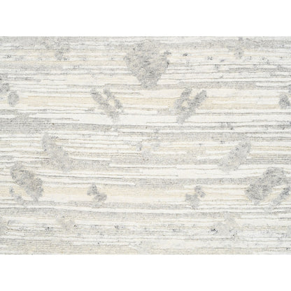 Modern and Contemporary Wool Hand Knotted Rug Ivory No Border 2.7X12.0 -O062919