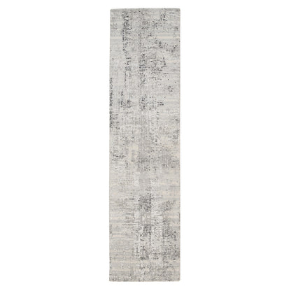 Modern and Contemporary Wool Hand Knotted Rug Grey No Border 2.5X10.0 -O062921