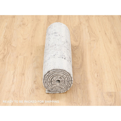 Modern and Contemporary Wool Hand Knotted Rug Grey No Border 2.5X10.0 -O062921