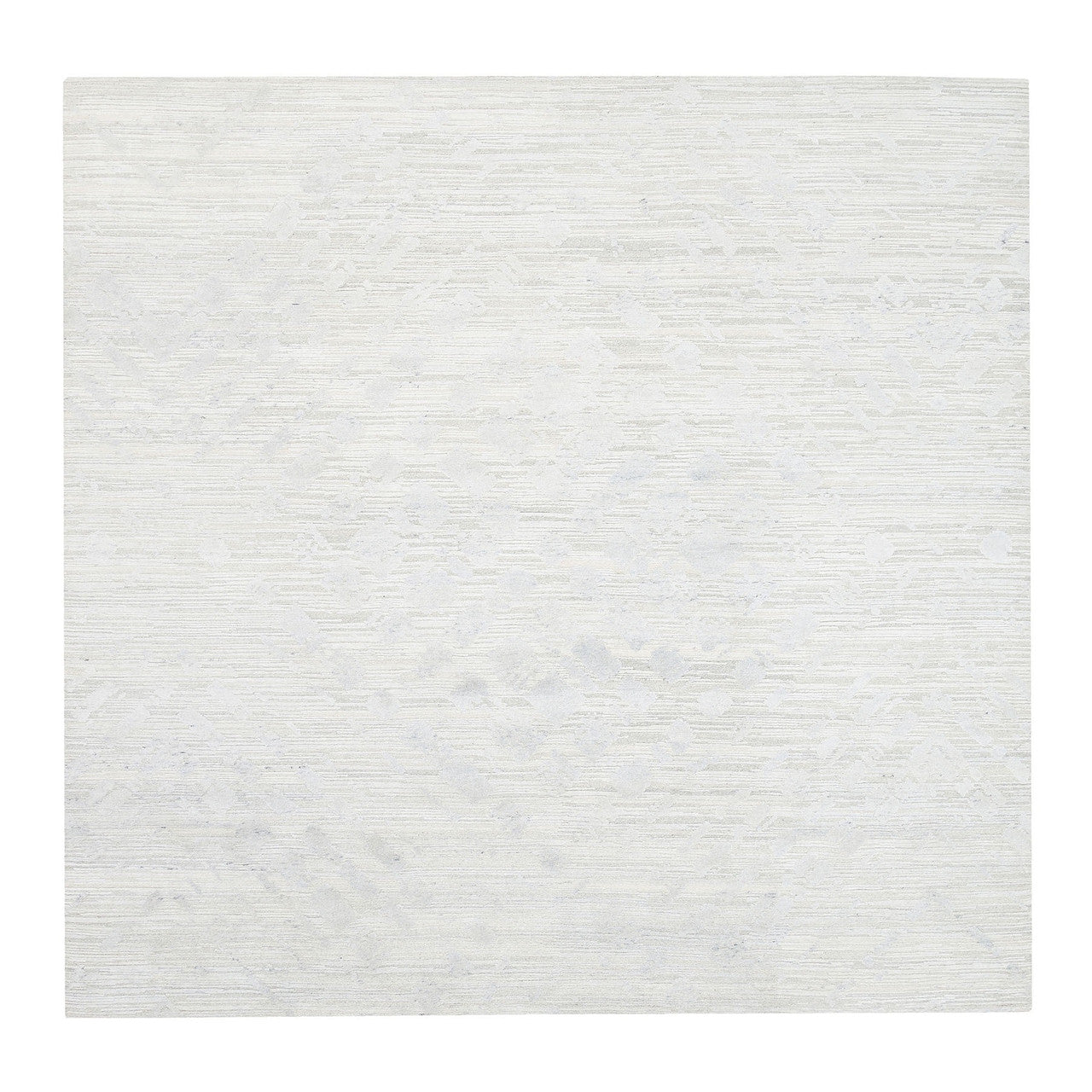 Ivory 9'10" x 10'0" Modern and Contemporary Hand knotted Wool Rug - Sku: O062924