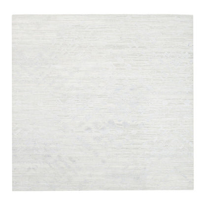 Modern and Contemporary Wool Hand Knotted Rug Ivory No Border 9.10X10.0 -O062924