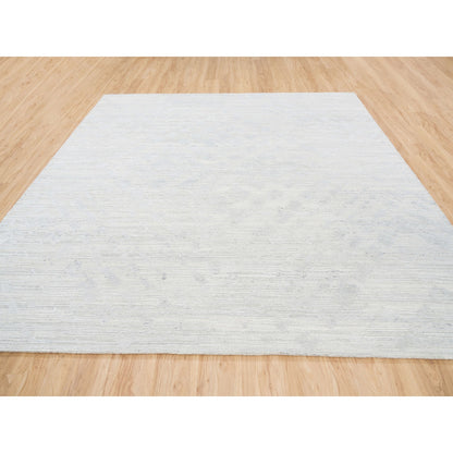 Modern and Contemporary Wool Hand Knotted Rug Ivory No Border 9.10X10.0 -O062924