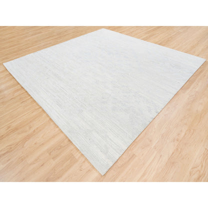 Modern and Contemporary Wool Hand Knotted Rug Ivory No Border 9.10X10.0 -O062924