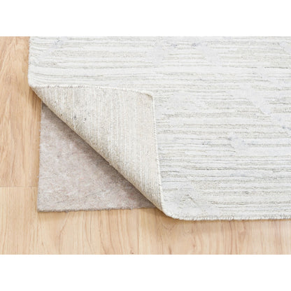 Modern and Contemporary Wool Hand Knotted Rug Ivory No Border 9.10X10.0 -O062924