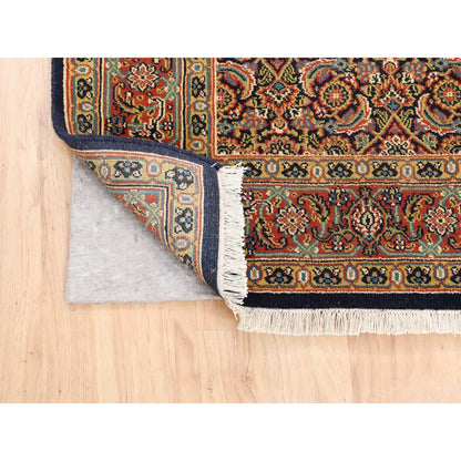 Fine Oriental Wool Hand Knotted Rug Black Red 4.2X6.3 -O062978