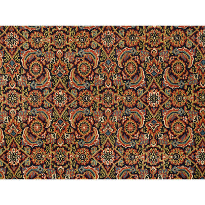 Fine Oriental Wool Hand Knotted Rug Black Red 4.2X6.3 -O062978