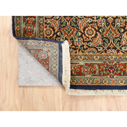 Fine Oriental Wool Hand Knotted Rug Black Red 3.1X5.2 -O062979