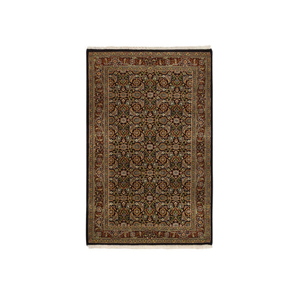 Fine Oriental Wool Hand Knotted Rug Black Red 3.2X5.0 -O062980