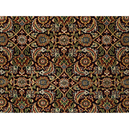 Fine Oriental Wool Hand Knotted Rug Black Red 3.2X5.0 -O062980