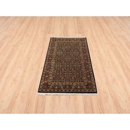 Fine Oriental Wool Hand Knotted Rug Black Red 3.0X5.0 -O062981