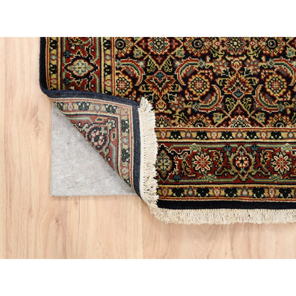 Fine Oriental Wool Hand Knotted Rug Black Red 3.0X5.0 -O062981