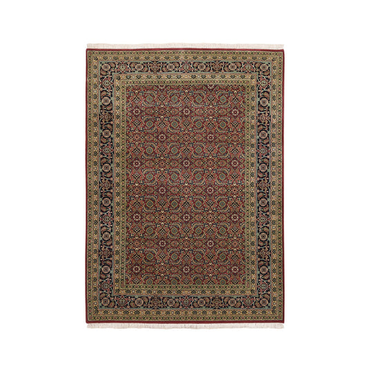 Fine Oriental Wool Hand Knotted Rug Red Midnight Blue 5.1X7.1 -O062994