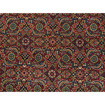 Fine Oriental Wool Hand Knotted Rug Red Midnight Blue 5.1X7.1 -O062994