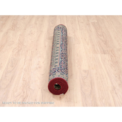 Fine Oriental Wool Hand Knotted Rug Red Midnight Blue 5.1X7.1 -O062994