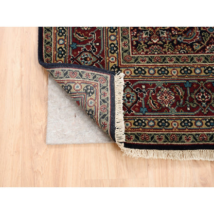 Fine Oriental Wool Hand Knotted Rug Black Red 5.2X7.4 -O062995
