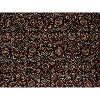 Fine Oriental Wool Hand Knotted Rug Black Red 5.2X7.4 -O062995