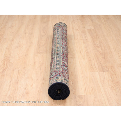 Fine Oriental Wool Hand Knotted Rug Black Red 5.2X7.4 -O062995
