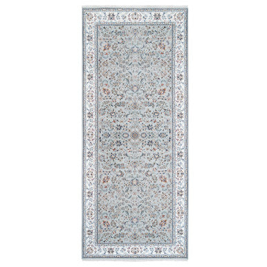 Fine Oriental Wool Hand Knotted Rug Grey Ivory 5.1X12.5 -O062996