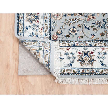 Fine Oriental Wool Hand Knotted Rug Grey Ivory 5.1X12.5 -O062996