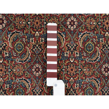 Fine Oriental Wool Hand Knotted Rug Red Midnight Blue 4.0X6.3 -O062997