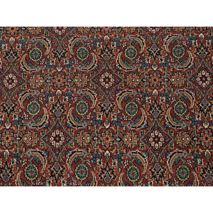 Fine Oriental Wool Hand Knotted Rug Red Midnight Blue 4.0X6.3 -O062997