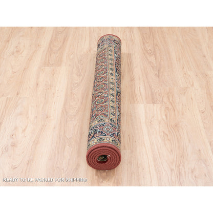 Fine Oriental Wool Hand Knotted Rug Red Midnight Blue 4.1X6.2 -O062999