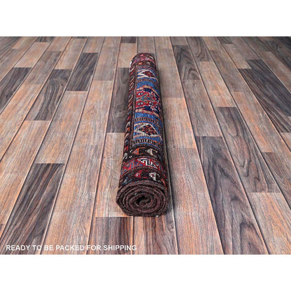 Kazak Wool Hand Knotted Rug Blue 2.10x4.9 -O0629