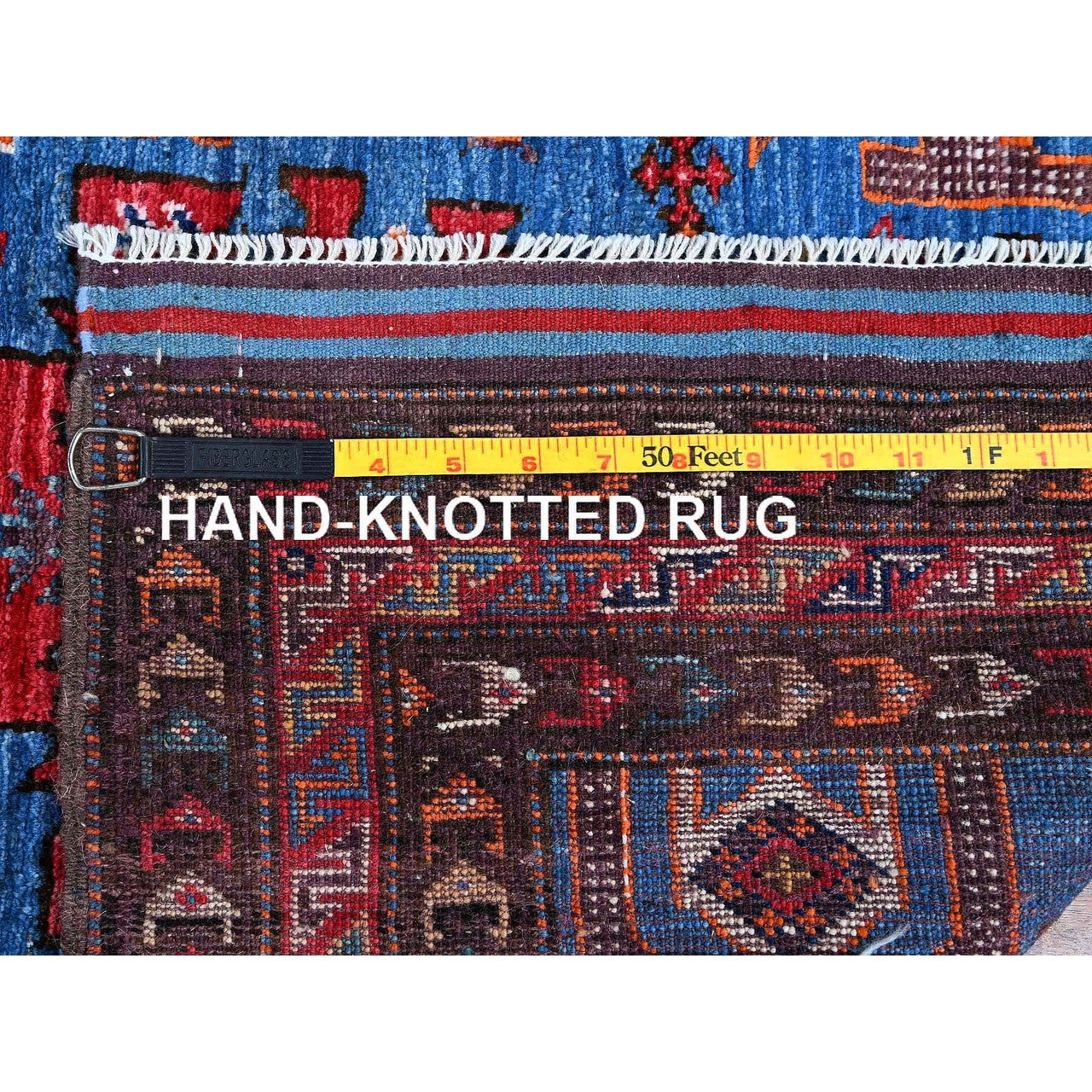 Kazak Wool Hand Knotted Rug Blue 2.10x4.9 -O0629