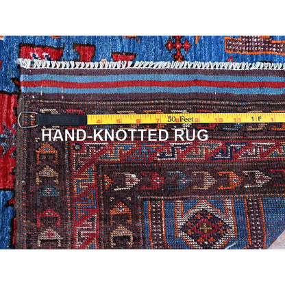 Kazak Wool Hand Knotted Rug Blue 2.10x4.9 -O0629