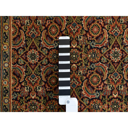 Fine Oriental Wool Hand Knotted Rug Black Red 4.0X6.2 -O063000