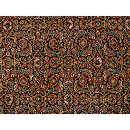Fine Oriental Wool Hand Knotted Rug Black Red 4.0X6.2 -O063000
