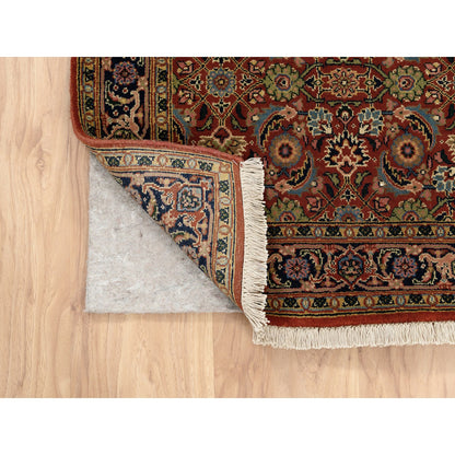 Fine Oriental Wool Hand Knotted Rug Red Midnight Blue 2.7X4.0 -O063003