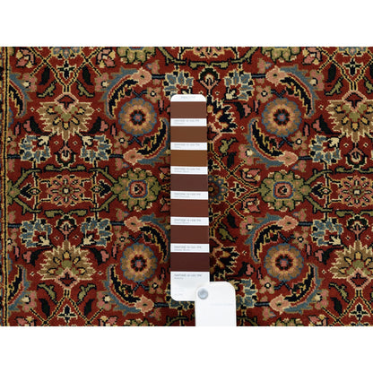 Fine Oriental Wool Hand Knotted Rug Red Midnight Blue 2.7X4.0 -O063003