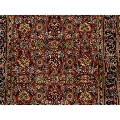 Fine Oriental Wool Hand Knotted Rug Red Midnight Blue 2.7X4.0 -O063003