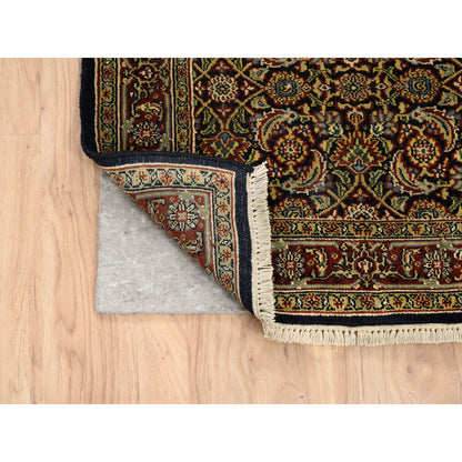 Fine Oriental Wool Hand Knotted Rug Black Midnight Blue 2.6X10.0 -O063006