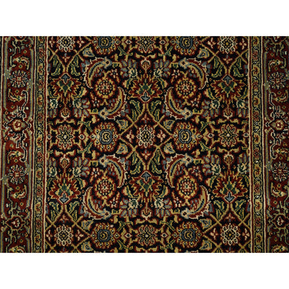 Fine Oriental Wool Hand Knotted Rug Black Midnight Blue 2.6X10.0 -O063006