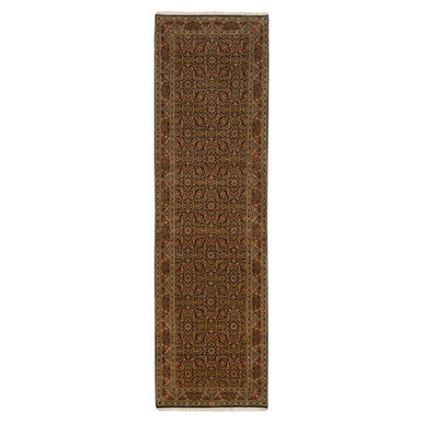 Fine Oriental Wool Hand Knotted Rug Black Red 2.8X9.9 -O063011
