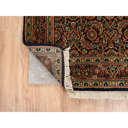 Fine Oriental Wool Hand Knotted Rug Black Red 2.8X9.9 -O063011
