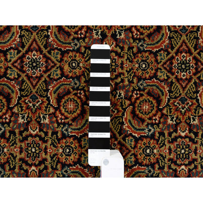 Fine Oriental Wool Hand Knotted Rug Black Red 2.8X9.9 -O063011