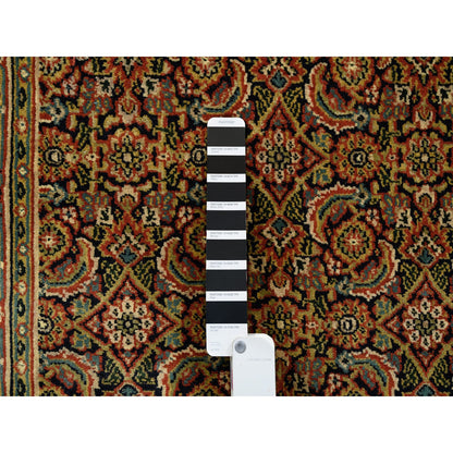 Fine Oriental Wool Hand Knotted Rug Black Red 2.9X12.4 -O063023
