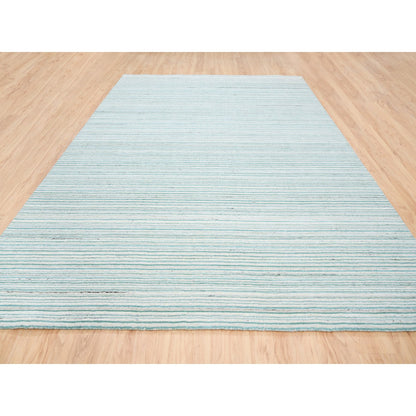 Modern and Contemporary Wool Hand Loomed Rug Green No Border 9.1X12.0 -O063042