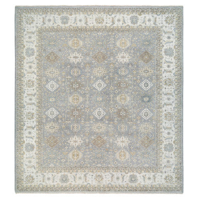 Heriz Wool Hand Knotted Rug Grey Ivory 14.0X16.0 -O063068