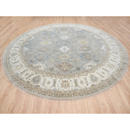 Heriz Wool Hand Knotted Rug Grey Ivory 12.0X12.0 -O063069