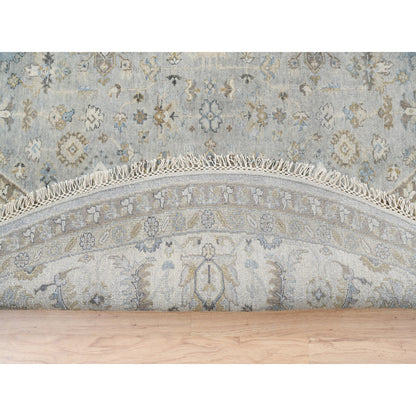 Heriz Wool Hand Knotted Rug Grey Ivory 12.0X12.0 -O063069