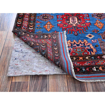 Kazak Wool Hand Knotted Rug Blue 2.11x4.8 -O0630