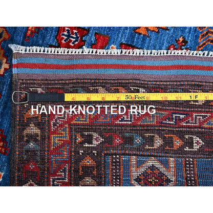 Kazak Wool Hand Knotted Rug Blue 2.11x4.8 -O0630