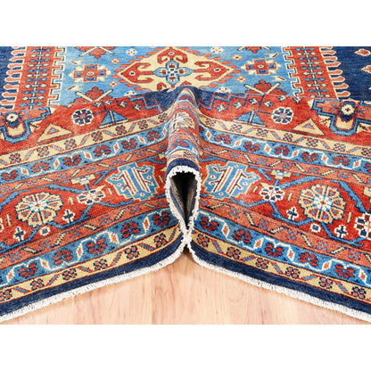 Heriz Wool Hand Knotted Rug Blue Red 9.1X12.0 -O063100