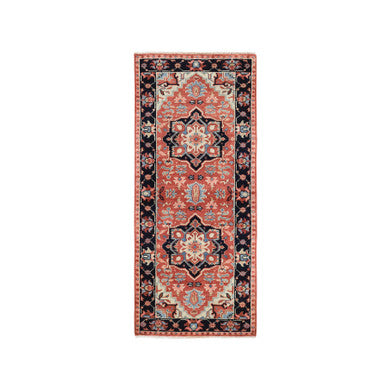 Heriz Wool Hand Knotted Rug Red Black 2.6X6.0 -O063149