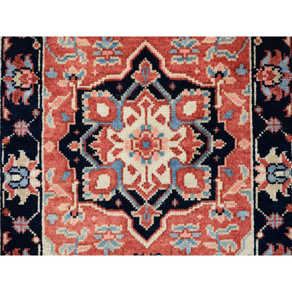 Heriz Wool Hand Knotted Rug Red Black 2.6X6.0 -O063149