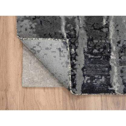 Modern and Contemporary Wool & Silk Hand Knotted Rug Ivory No Border 8.0X8.1 -O063178